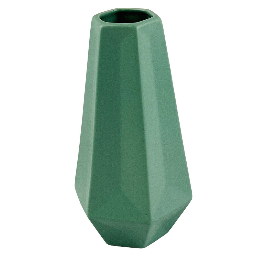 Ikea Livslang Vase Soft Green 3D Hexagon 8" Stoneware‎